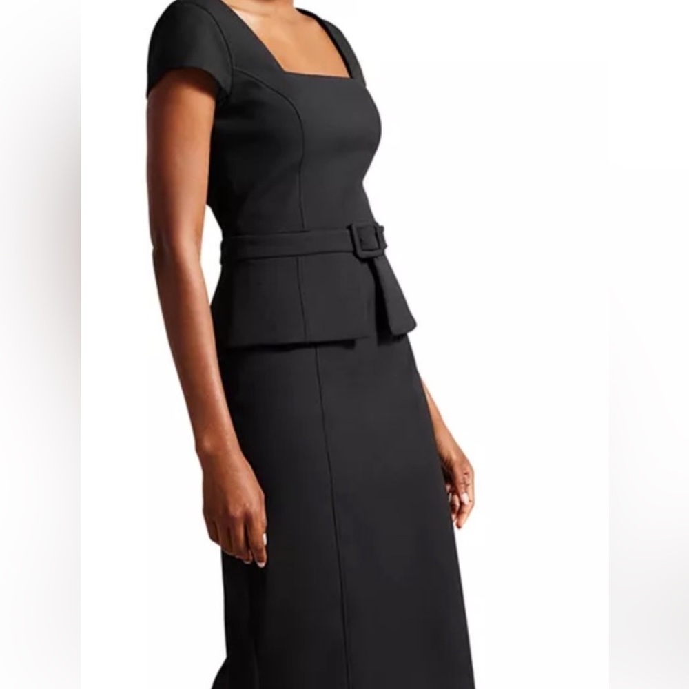 Ted baker fleuurr belted square neck midi shift little black dress, NWT size 3 - Picture 12 of 13